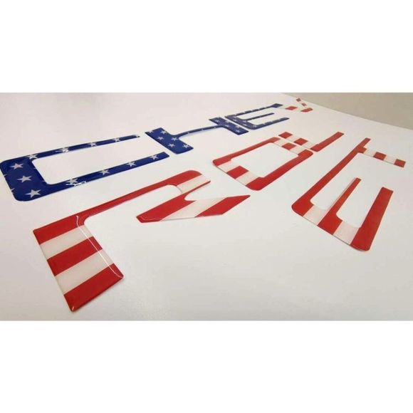 3D American Flag Domed Tailgate Letters Silverado 2019-2023 Inserts - Picture 1 of 5